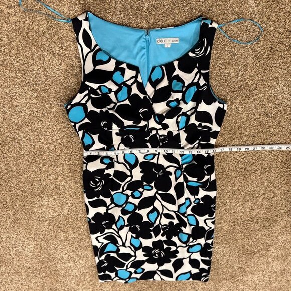 Cleo - Black white blue sleeveless sheath dress - Picture 6 of 9